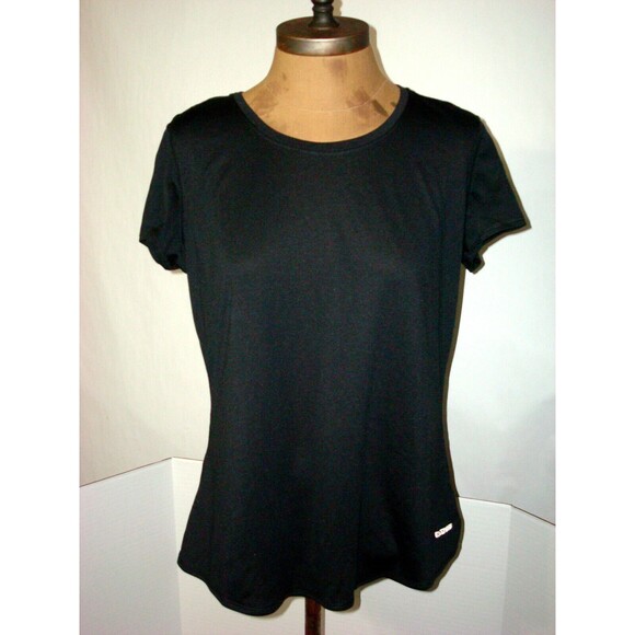 NWT Womens New PrAna Black Run Yoga Top SS Logo Wicking Anti-Odor M Revere Gym - Picture 1 of 4